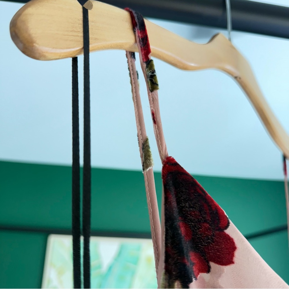 Mauve and Red Floral Burnout Mini Slip Dress | Small - Picture 7 of 13